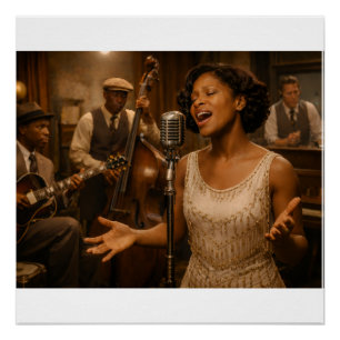Poster Premier enregistrement d'une chanteuse de blues