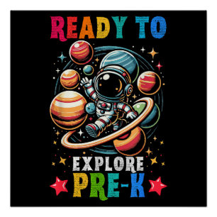 Poster Premier jour Enfants Bienvenue à l'école Astronaut
