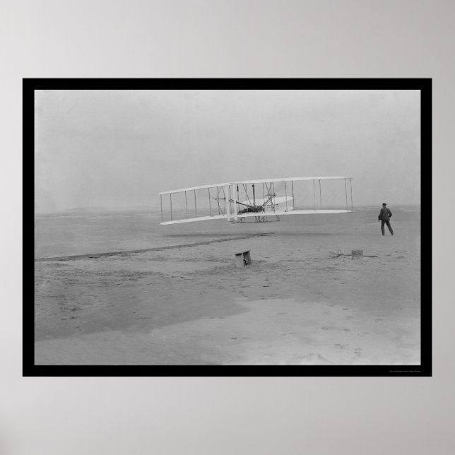 Poster Premier vol d'avion, Kitty Hawk 1903 (Devant)