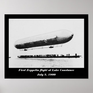 Poster Premier vol de Zeppelin au lac de Constance
