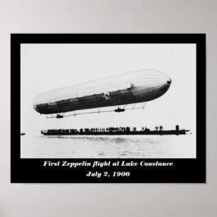 Poster Premier vol de zeppelin chez le Lac de Constance