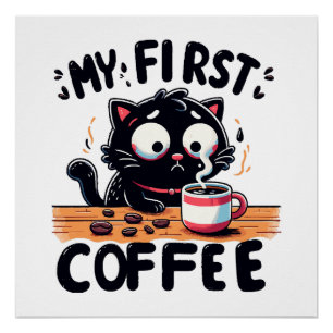 Poster Première aventure de café noir
