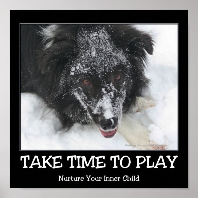 Poster Prenez Le Temps De Jouer Bordure Collie Inspiratio (Devant)