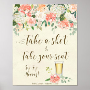 Poster prenez un coup de feu et prenez votre siège signe