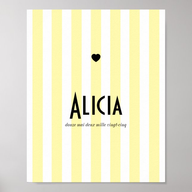 POster prénom riviera jaune (Devant)