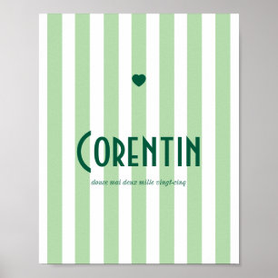 Poster prénom riviera vert