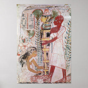 Poster Préparation d'une momie pour une cérémonie de puri