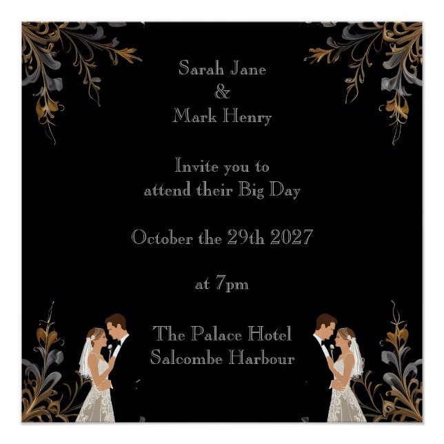 Poster Présentation du Mariage d'invitation que vous pouv (Devant)