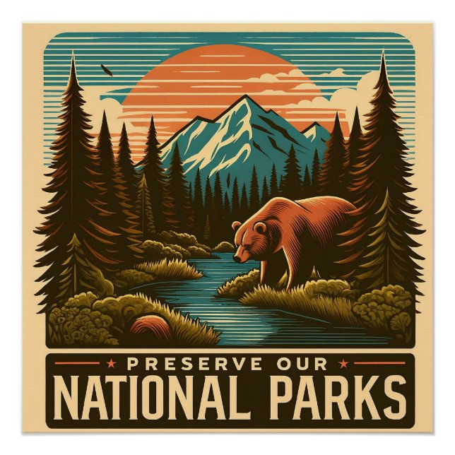 Poster Preserve Our National Parks (Devant)