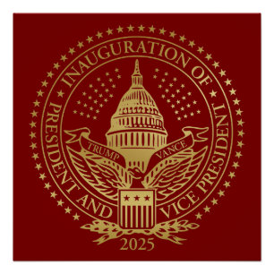 Poster Président Trump VP Vance Jour d'investiture 2025