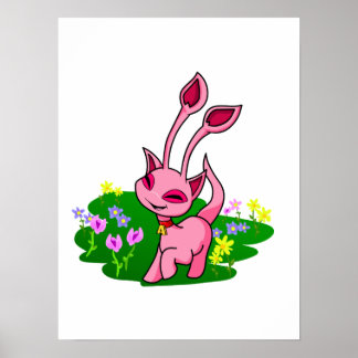 Poster Prêter l'Aisha rose à travers les fleurs