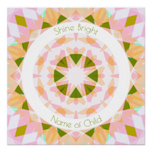 Poster Pretty Rose Green brillant étoile brillante Baby N