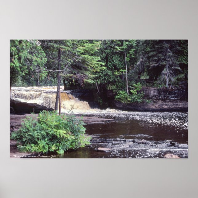 Poster Pretty Waterfall Wabash River in Indiana 1981 (Devant)