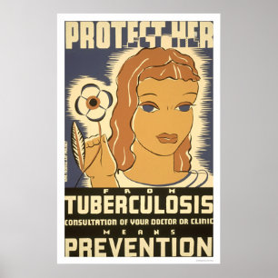 Poster Prévention de la tuberculose 1938 WPA