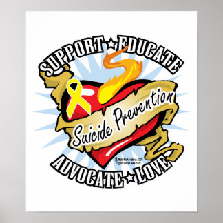 Poster Prévention du suicide Coeur classique