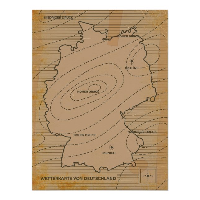 Poster Prévisions météorologiques pour l'Allemagne (Devant)