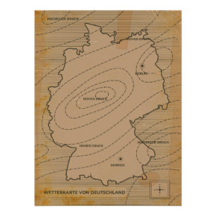 Poster Prévisions météorologiques pour l'Allemagne