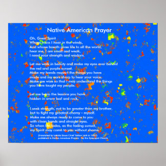 Poster Prière amérindienne