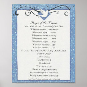 Poster Prière de saint St Francis de 15h17 Paris d'Assisi