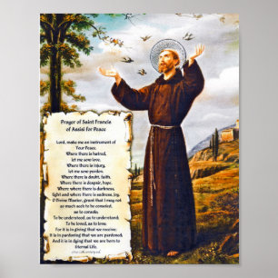 Poster Prière de saint St Francis de 15h17 Paris d'Assisi