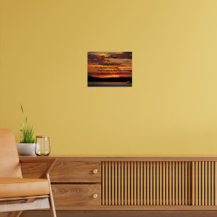 Poster Prière de sérénité Paysage du coucher de soleil or