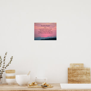 Poster Prière de sérénité Photographique Coucher de solei