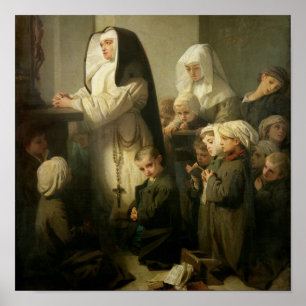 Poster Prière des enfants souffrant du ver des sangliers