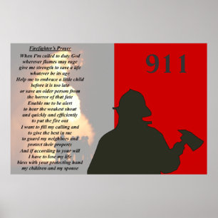 Poster Prière des pompiers