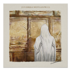 Poster Prière Mur Occidental Jérusalem Vieille Ville Isra
