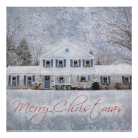 Primitive Winter Snow Country Rustic Open House