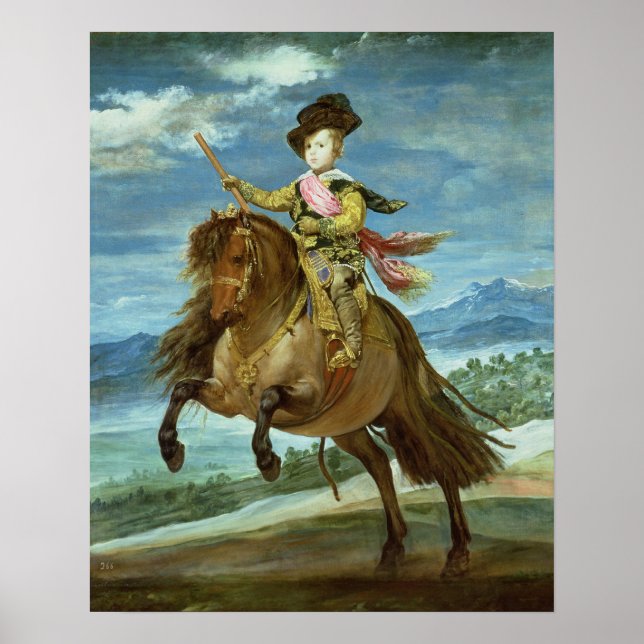 Poster Prince Balthasar Carlos à cheval, vers 1635-36 (Devant)