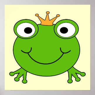 Poster Prince des grenouilles. Grenouille souriante avec