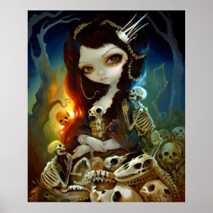 Poster Princess of Bones ART IMPRIMER Lowbrow Art Squelet