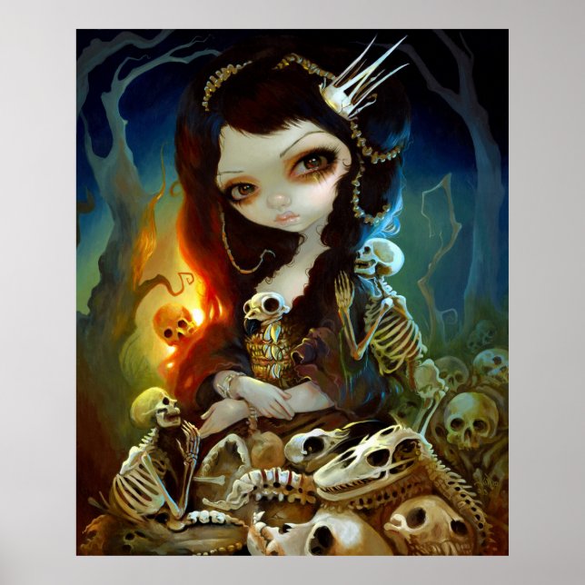 Poster Princess of Bones ART IMPRIMER Lowbrow Art Squelet (Devant)
