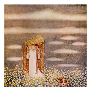 Poster "Princess Tuvstarr" John Bauer Aquarelle