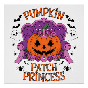 Poster princesse citrouille, halloween