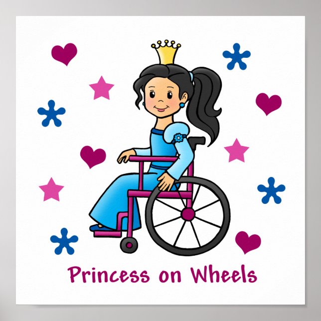 Poster Princesse en fauteuil roulant (Devant)