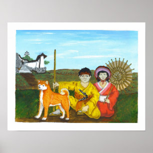 Poster princesse et samouraïs d'akita