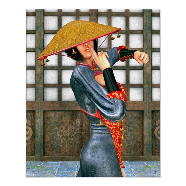 Poster Princesse Guerrière Mystique de Style Fantastique  (Devant)