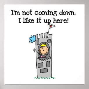 Poster Princesse humoristique en tour