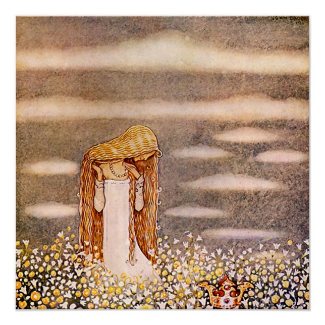 Poster “Princesse Tuvstarr” aquarelle de John Bauer (Devant)