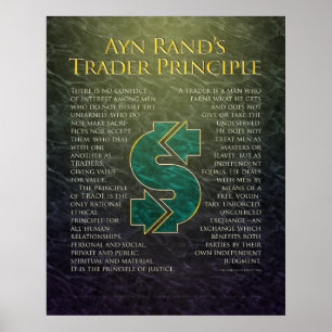 Poster "Principe du commerçant " d'Ayn Rand