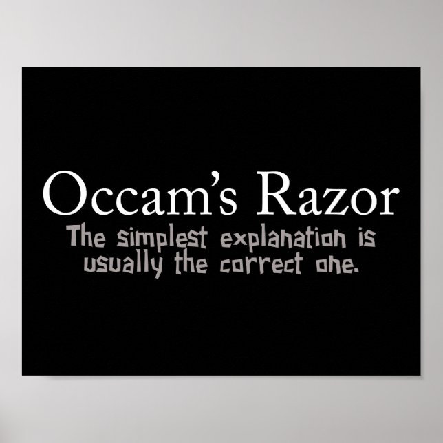 Poster Principe du rasoir d'Occam (Devant)