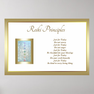 Poster Principes de Reiki guérissant la conception de