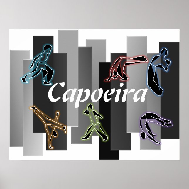 poster print capoeira martial arts axe fighters (Devant)