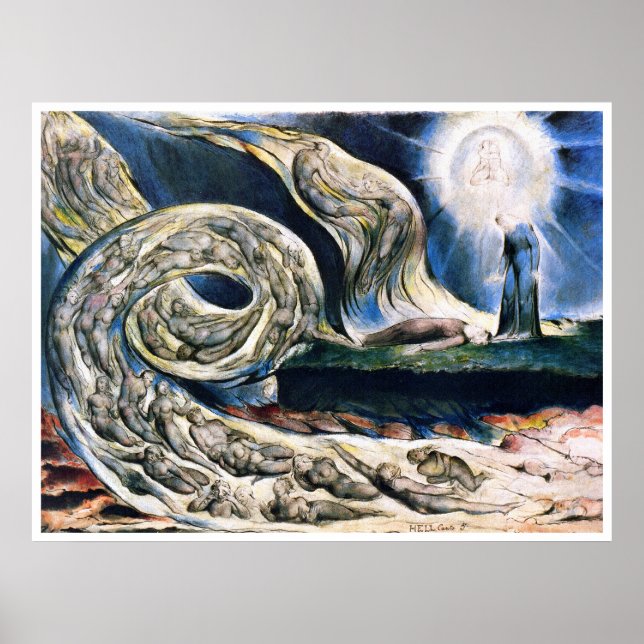 Poster Print: "Whirlwind of Lovers" by W. Blake (Devant)