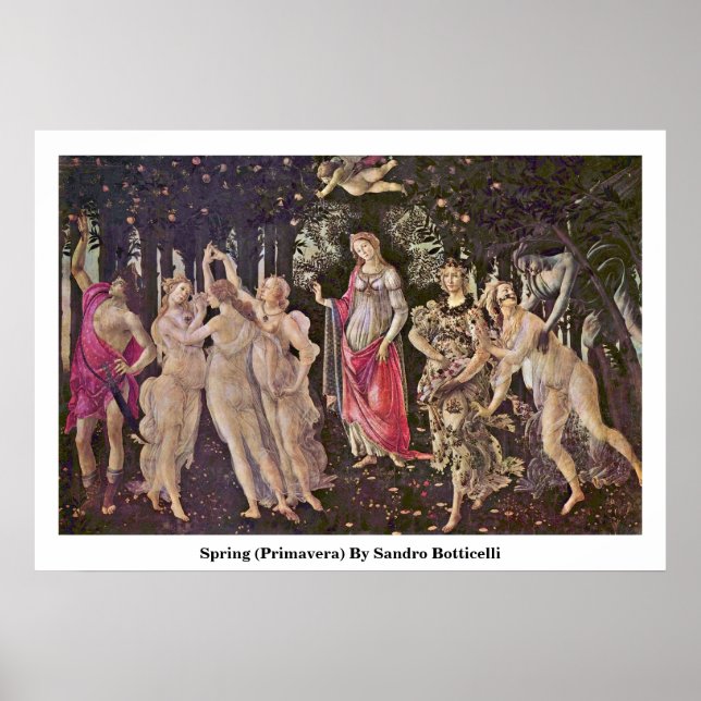 Poster Printemps (Primavera) Par Sandro Botticelli (Devant)
