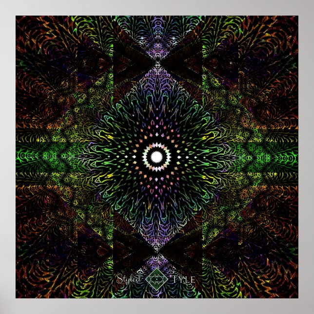Poster Prisme triangulaire tribal (Devant)