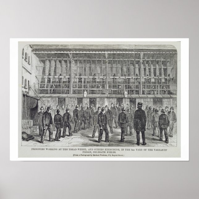 Poster Prisonniers qui travaillent à la roue à roue et au (Devant)