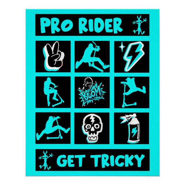 Poster Pro Scooter Free Rider Traces (Devant)